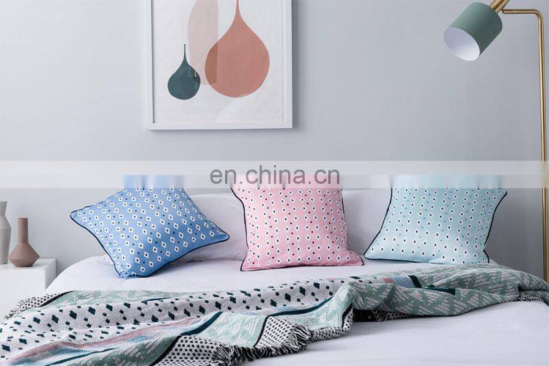 RAWHOUSE Wholesale price satin geometric pillowcase 45*45cm cushion covers set