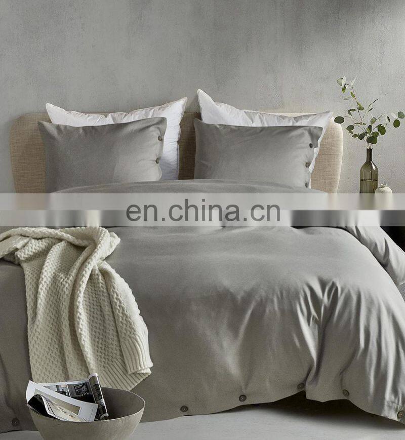 Super Soft Breathable Anti Wrinkle Brushed Microfiber Light Gray Bedding Collection Sets