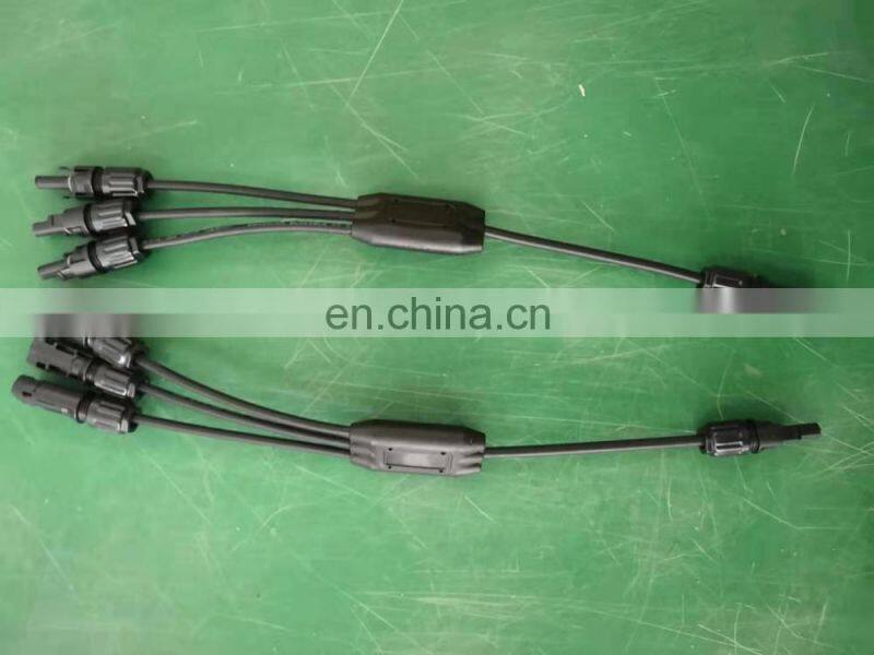 Slocable PV1-F or EN50618 6mm2 and 4mm2 10cm Solar Cable with Solid Copper PV Connector 3to1 Wire Assembly