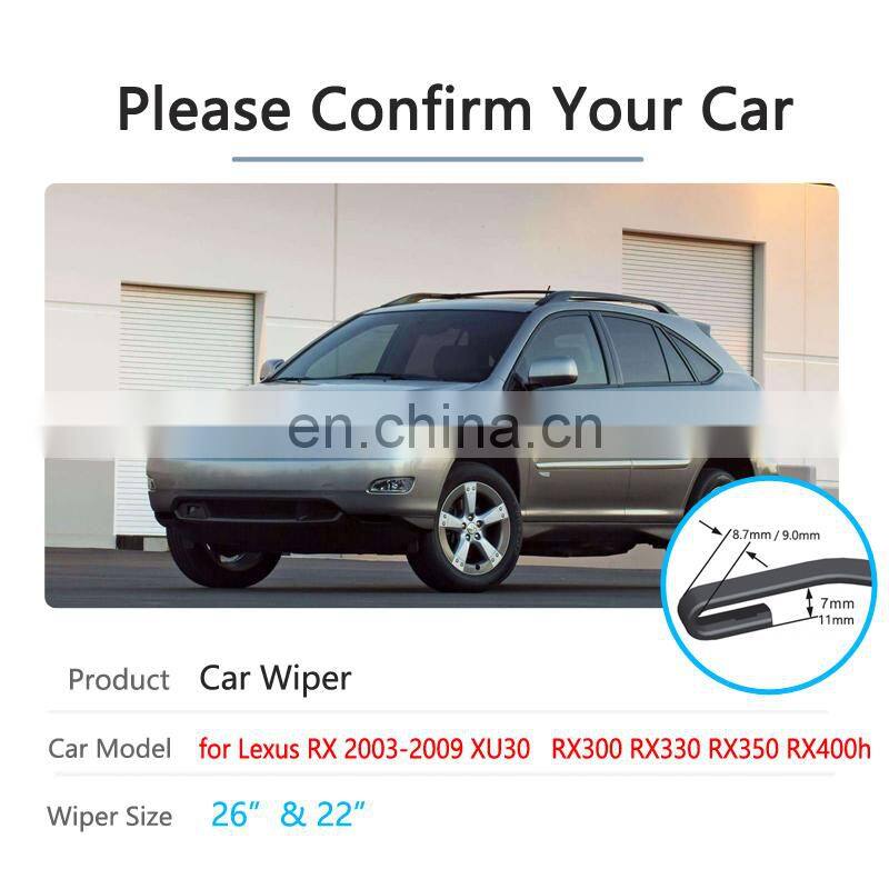 Car Wiper Blades for Lexus RX 2003~2009 XU3 Front Windshield Wipers Car Accessories RX300 RX330 RX350 RX400h 2004 2005 2006 2007