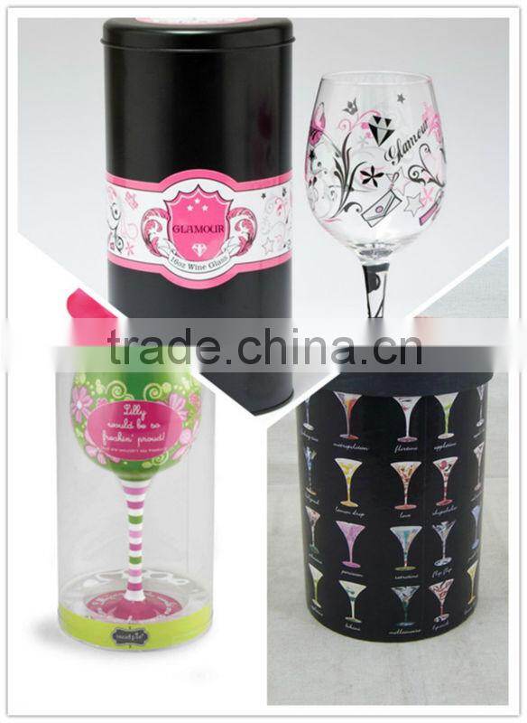 hand painted wine glass for anniversary