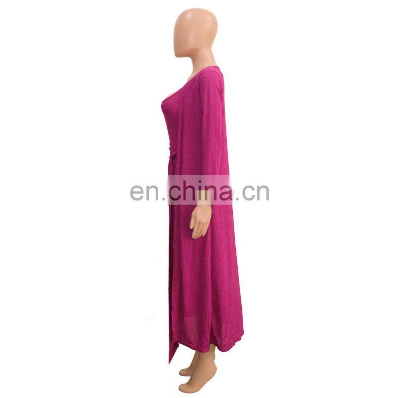Cross-border fashion sexy suit 2021 new pit strip long-sleeved trendy cloak suspender skirt two-piece suit