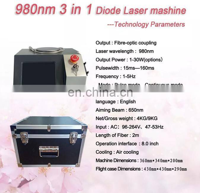 2022 new product painless vascular / veins removal 980nm diode laser device
