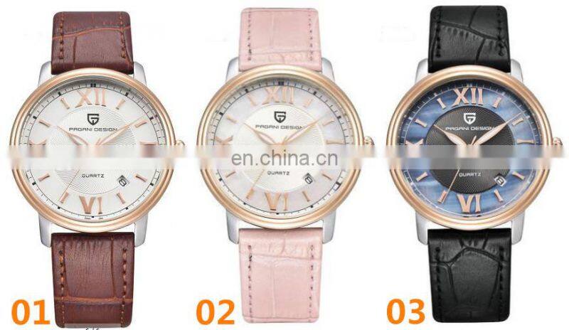 PAGANI DESIGN 2759 New Luxury Brand Rose Gold Causal Calendar Chronograph Analog Quartz Movement Sports Elegant Women watch