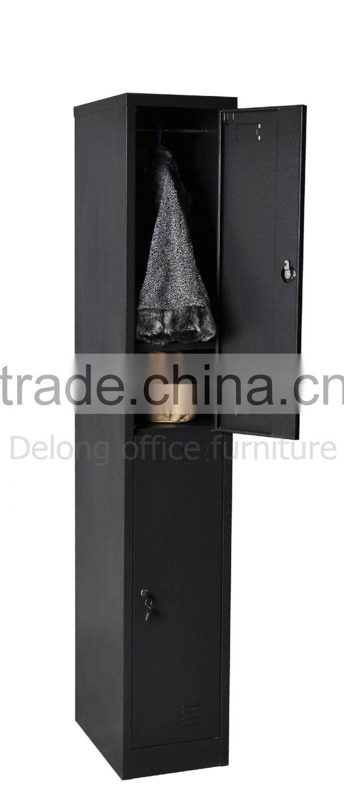 2 Door Powder Coated Steel Wardrobe Simple Storage School Lockers