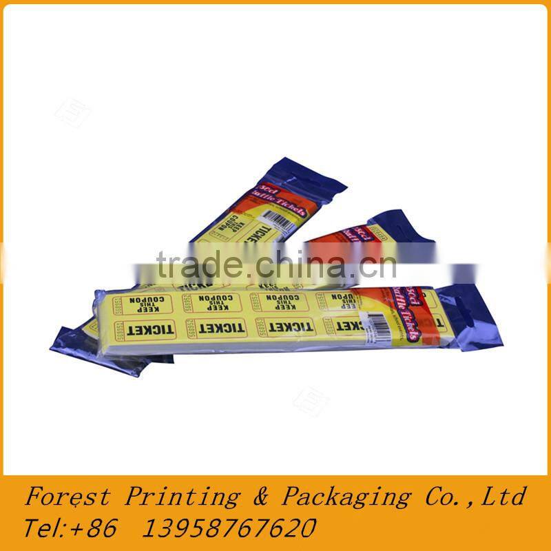 Short ticket and long ticket for raffle tickets machine