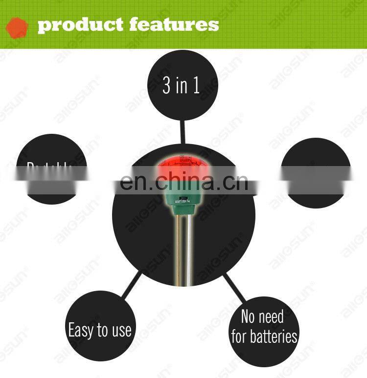 Analog 3-in-1 Moisture Meter Garden Tools with Light Soil Analog PH Meter Test Function Farming All Sun ETP303