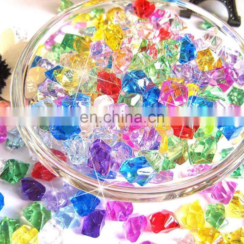 250pcs Colorful Acrylic Plastic Transparent Stone Crystal Rocks Vase Filler Artificial Color Fish Tank Home Wedding Decorations