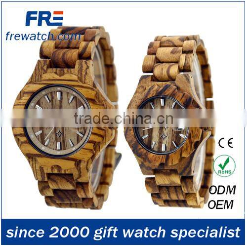 Italy quality natural wood wrist watch with stainless buckle natural color wooden watch
