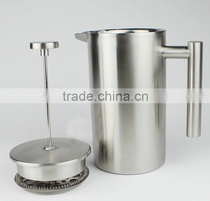 800ml Double wall stainless steel french press milk frother/picther