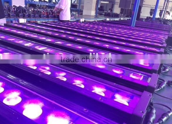 Led waterproof IP65 wash bar 18*12W die-cast aluminium housing RGBWA+UV 6in1 Leds linear dimming DMX512 LCD screen display