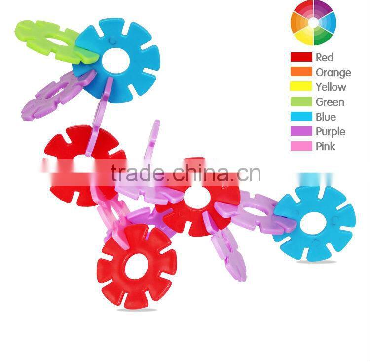 Super quality plastic toys building blocks snowflake building blocks diy building blocks
