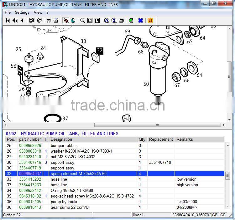 spring element M-30x52x45-60 0009654037 spare part for Linde forklift truck 322 335 336