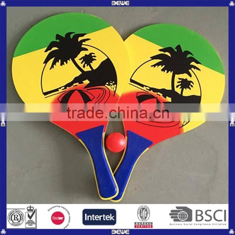 Cheap Colorful Customized Wood Beach Racket