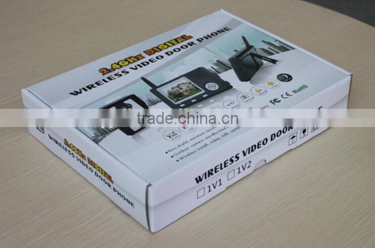 3.5 inch 2.4GHz digital wireless video door phone /wireless door bell with 500 meters transmission distance in open area