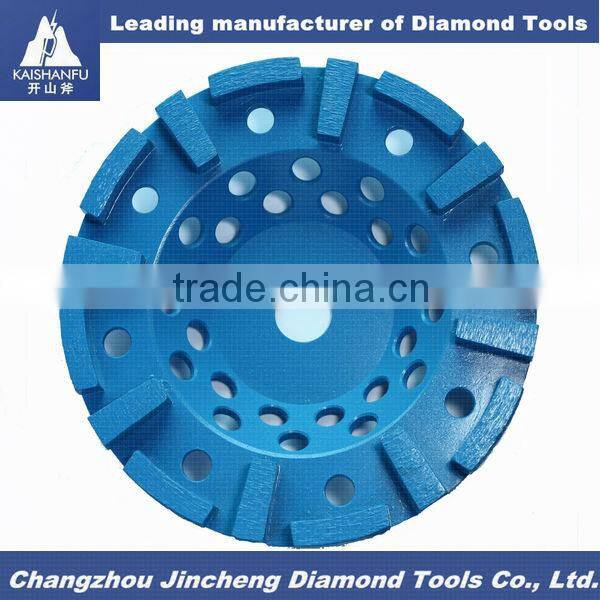 High frequency welding cup wheel for concrete and stones
