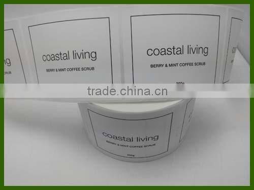 Hot sale body scrub paper sticker label