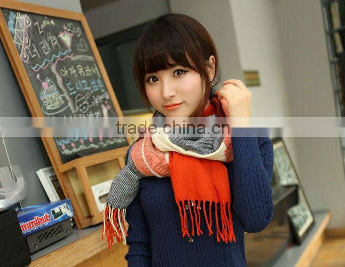 Hot Style Checked Knit Pashmina Scarf And Shawl