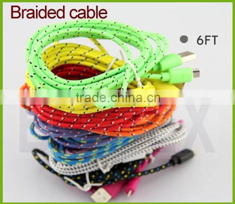 Braided Nylon Magnetic Charging 2.0 Micro USB Cable