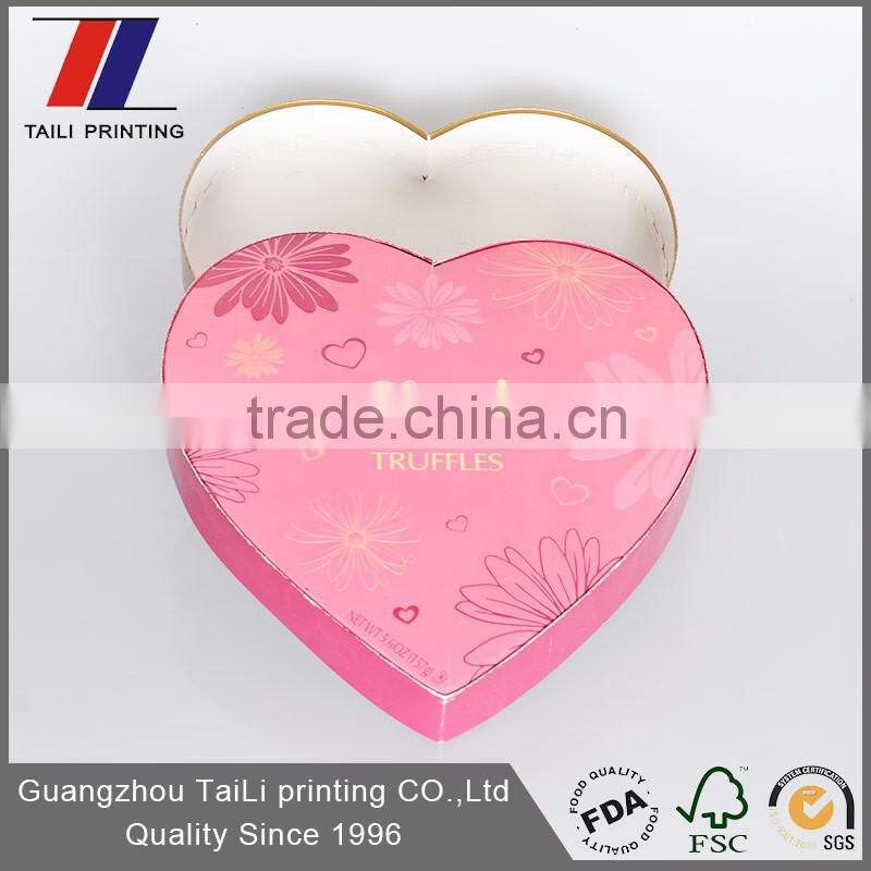Custom heart shape chocolate packaging box