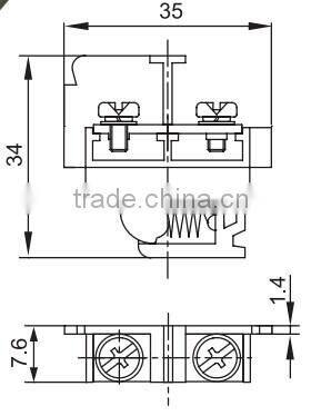 JF5 1.5mm plate screw type din rail terminal block