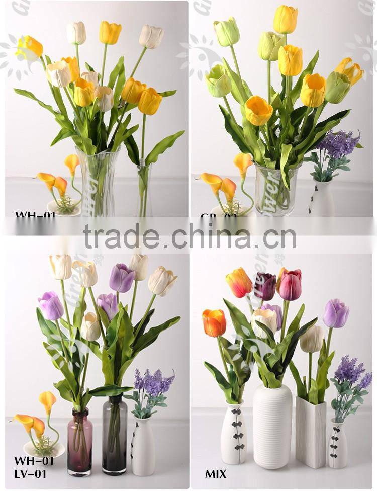2016 WholesaleLatex 20" PU Artificial Flowers Real Touch arts and crafts no silk weddings decoration flowers home decor