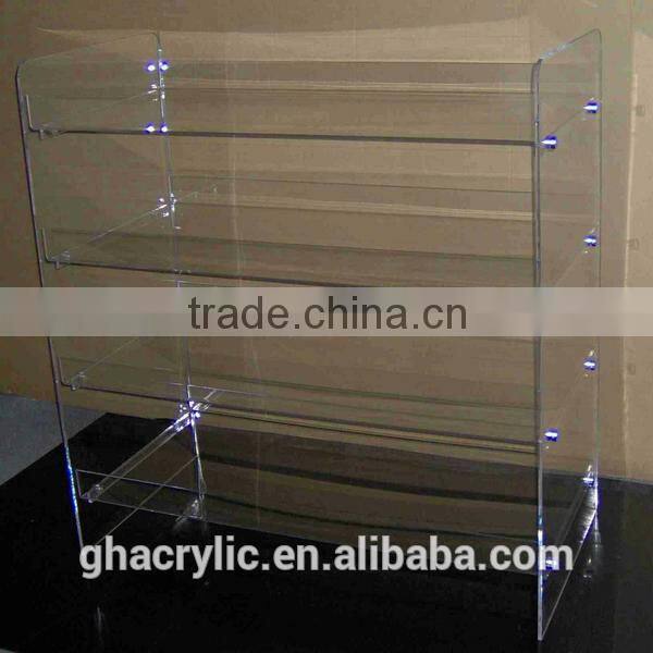 GH-RZ551 Smooth and shinning fashional design clear acrylic dispaly rack ,top grade acrylic display rack