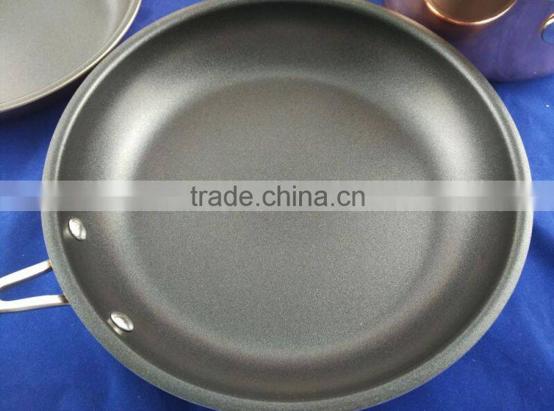 2016 new design two-ply (stainless steel +aluminum)nonstick ceramic fry pan saucepan cookware