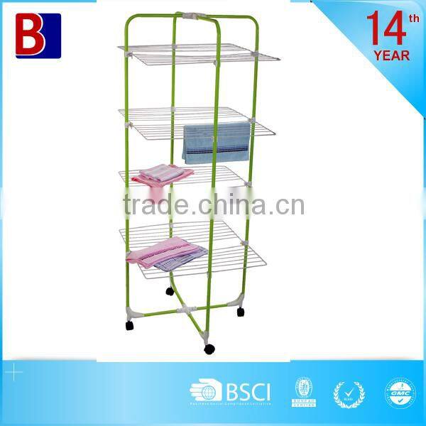 Latest fashion 4 Tiers Metal Cross folding clothes dryer