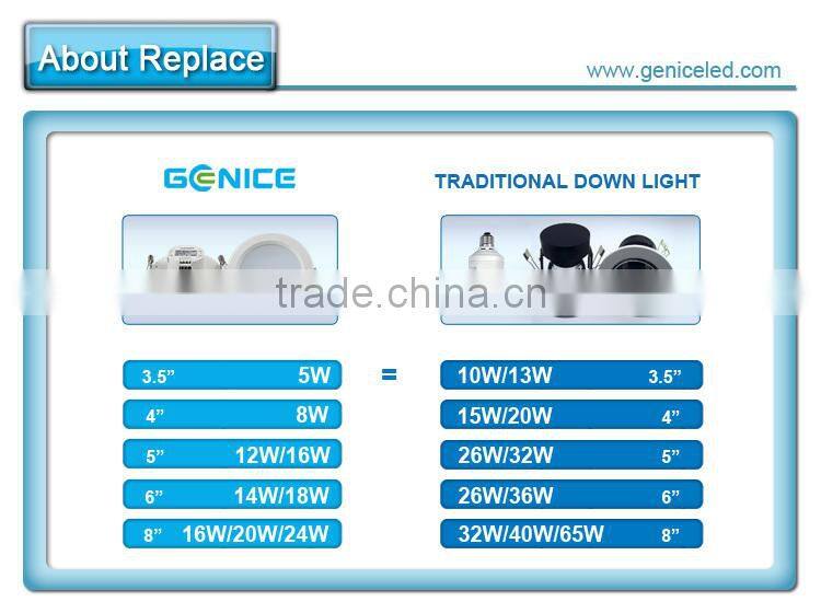 AC100-240V high quality non-isloated driver 3.5inch 5W led ceiling downlights