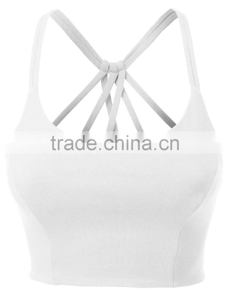 Womens Fitted Halter Cut Out Back Bralette Crop Tops women 2016