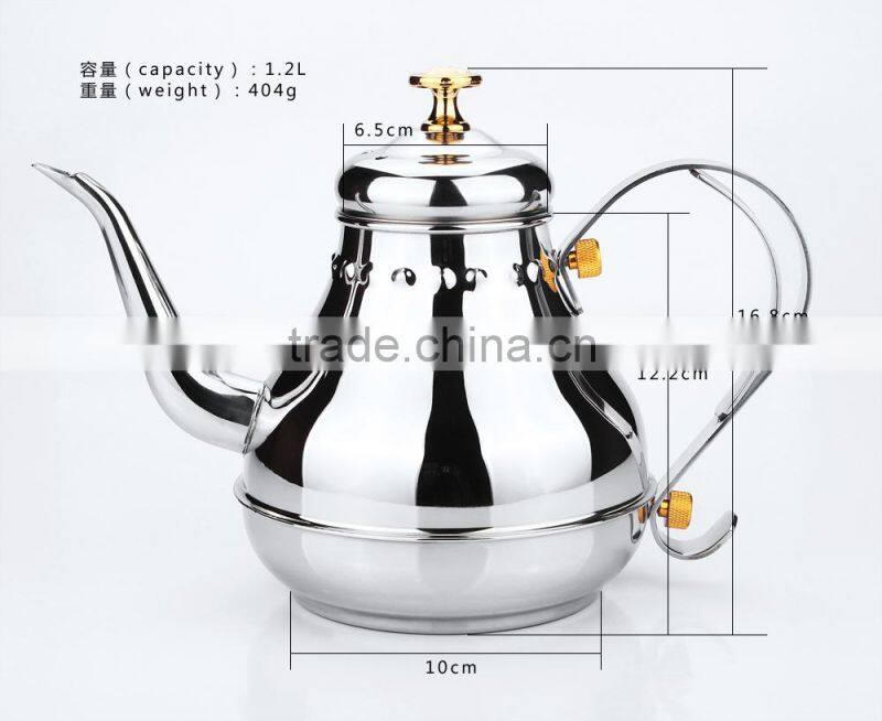 2015 new and hot China 1.2L Tea kettle with a Strainer suit for induction cooking