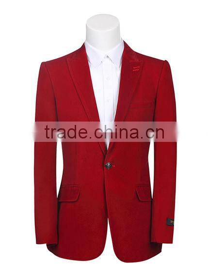 High quality red men's jacket man blazer with one button