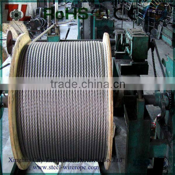 304&316 stainless steel wire rope 1x19