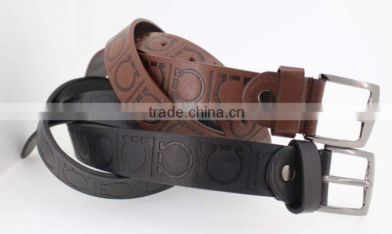 1 INCH Men's fashion Black PU leather belt casual waist belt for jeans