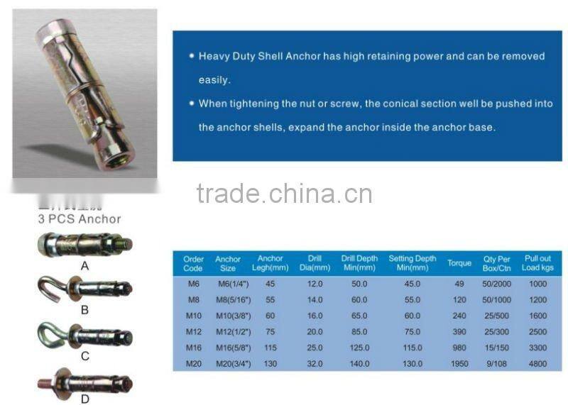 3PCS heavy duty shield anchor