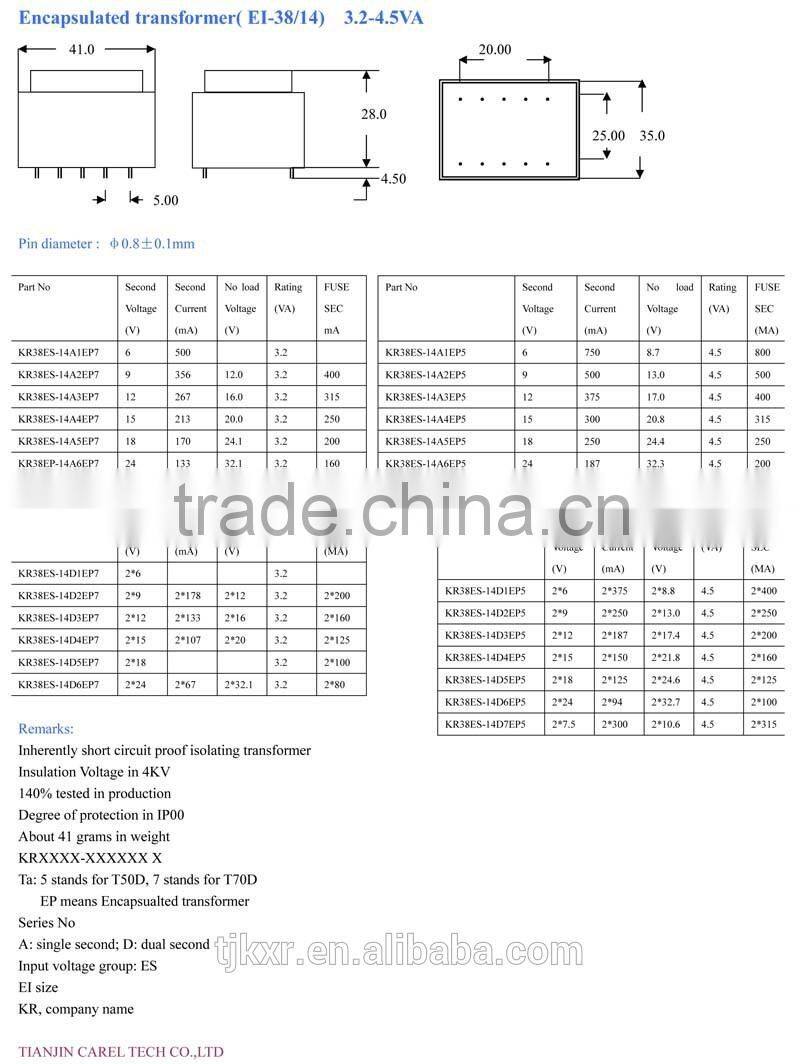 CE ROHS approved Electronic power transformer, electrical transformer