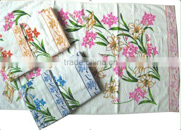 soft cotton Printed velvet hand towel