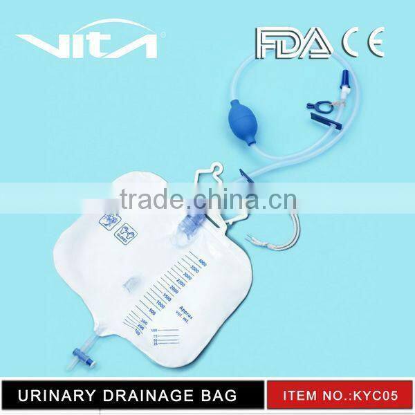 Urine Drainage Bag with Silicone Outlet Tube
