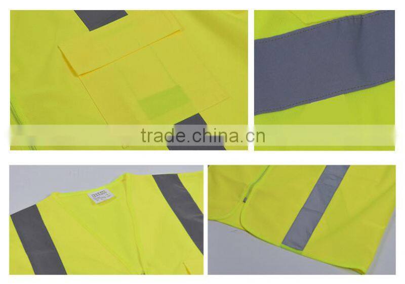 OEM china factory high visibility reflective fluorescent jacket for safety warning protection