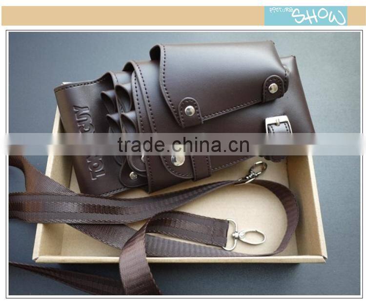 2015 factory customized barber waist bag,barber waist case,barber leather waist bag