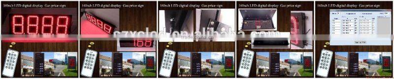 8"10" 12"16"18"20"24"inch Outdoor LED petrol gas price station /7 segment digits LEDTime Temperature display sign