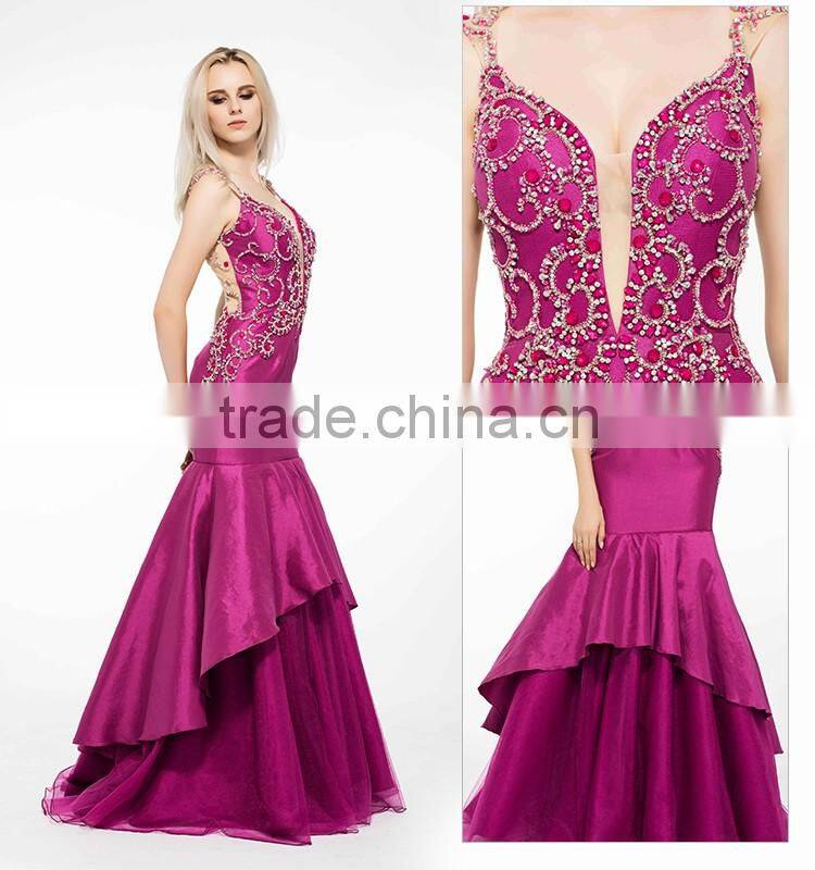 Newest Simple Extra Long Purple Wedding Dress