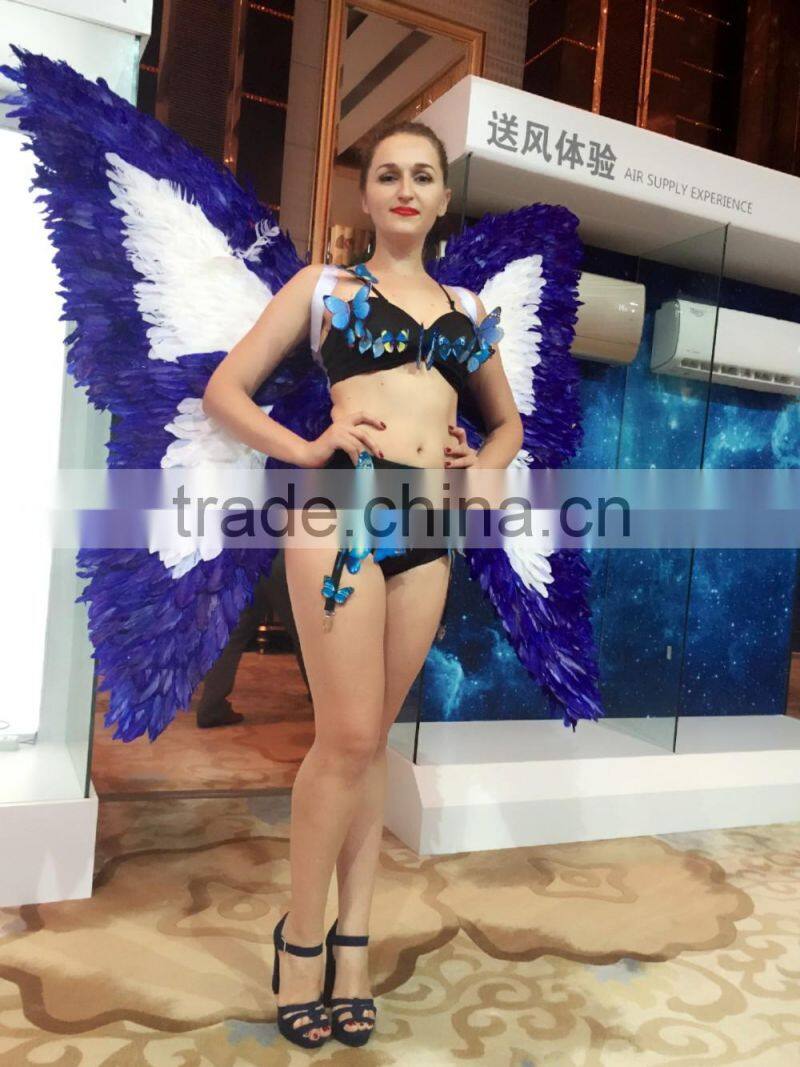 beautiful customized colorful fairy wings made of feathers for party