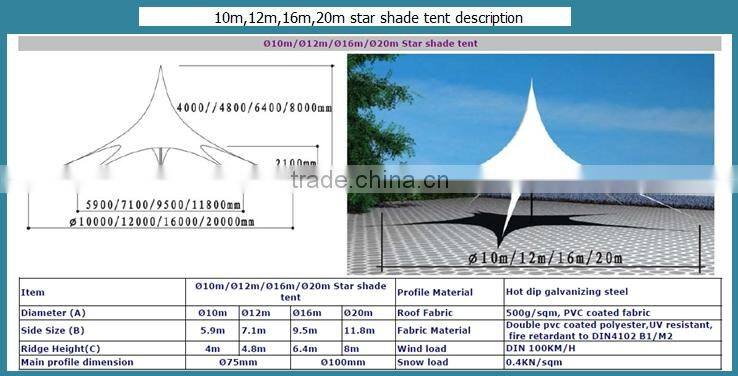 Outdoor Camping Event Tent Star Shape Tent Installing on Grassland