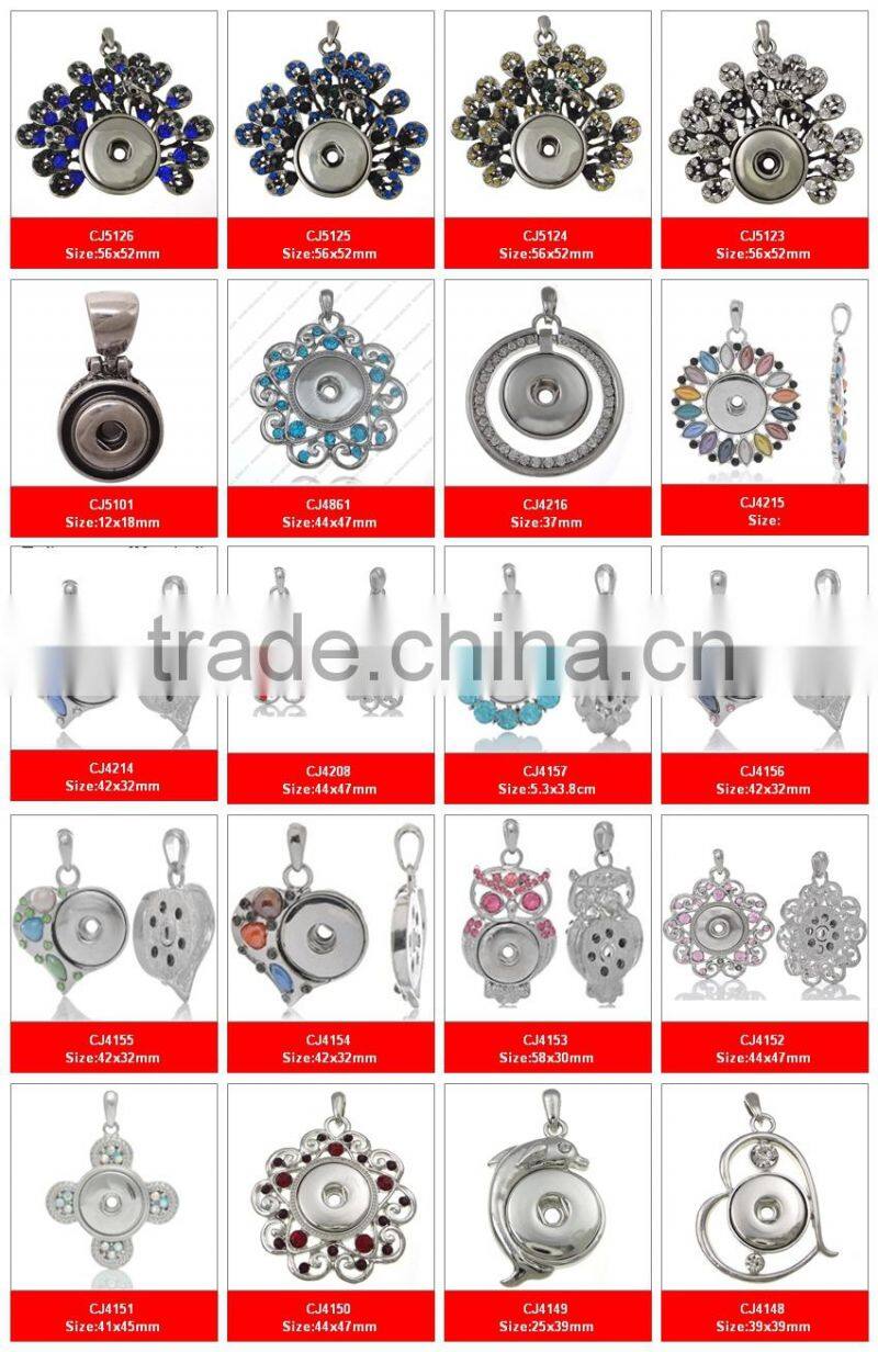 Hot trend custom metal snap button rhinestone button earrings for woman