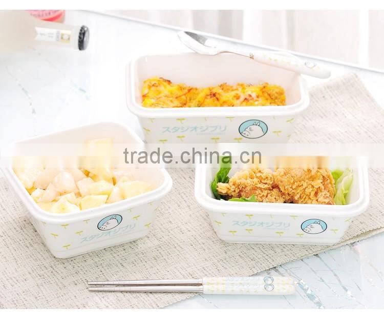 Airtight ceramic food container with lock lid
