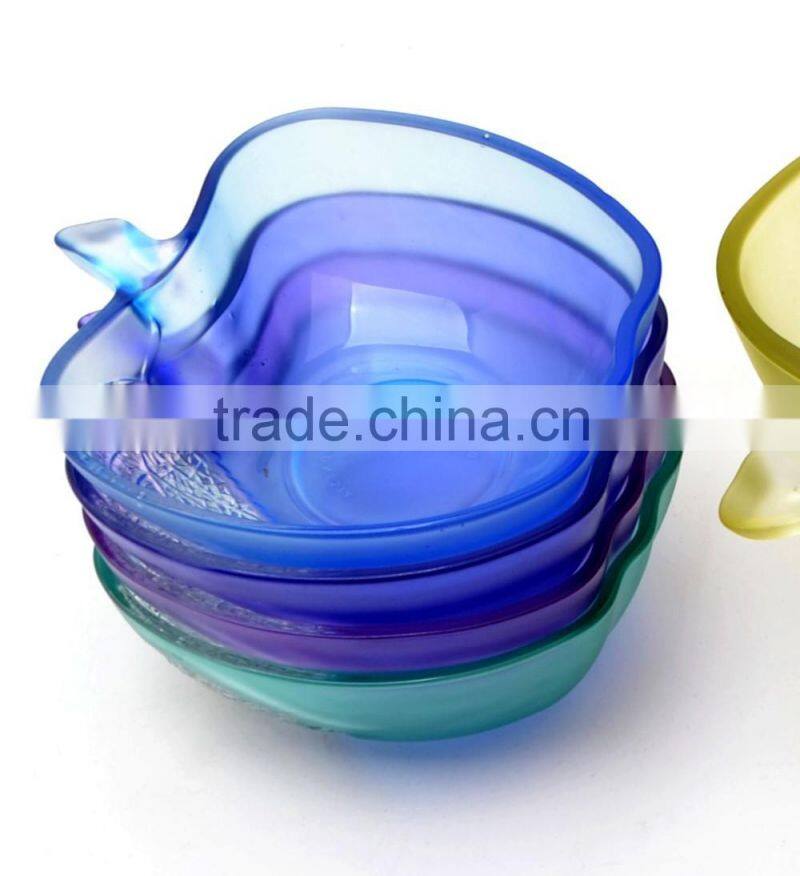 Sprayed Colored Glass Apple Shaped Bowl Mixing Glass Bowl Set