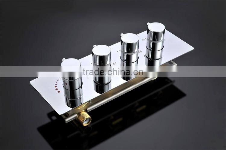 Contemporary High Pressure 4 Handle 3 Way In Wall Bath Shower Faucet Hot Cold Mixing Water Control Valve