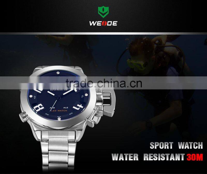 2015 new model WEIDE Sport Steel Watch With Trend Design LED Display Luxury Digital Analog Quartz Watch China Supplier